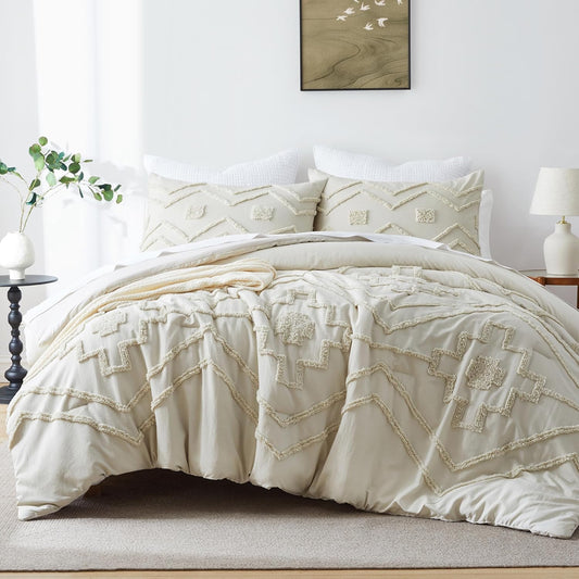 Tufted Comforter Set King Size 3 Pcs