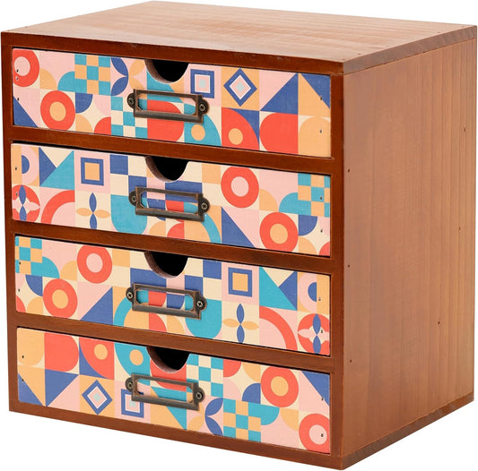 Geometric Wooden Desk Organizer