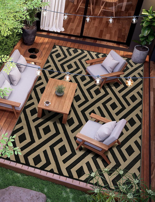 6x9 Outdoor Patio Rug with Carry Bag