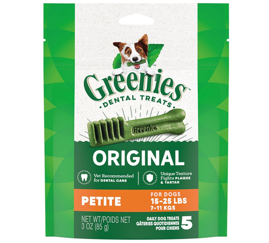 Original Petite Dental Dog Treats, 3 oz. Pack (5 Treats)