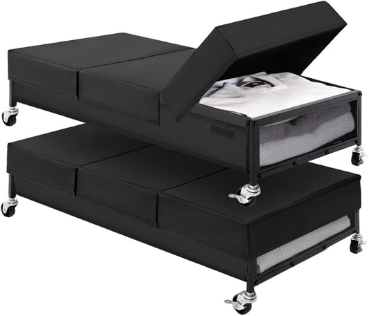 Under Bed Storage with Wheels 2-Pack