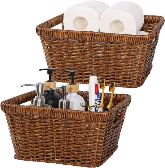 2pcs Wicker Storage Basket