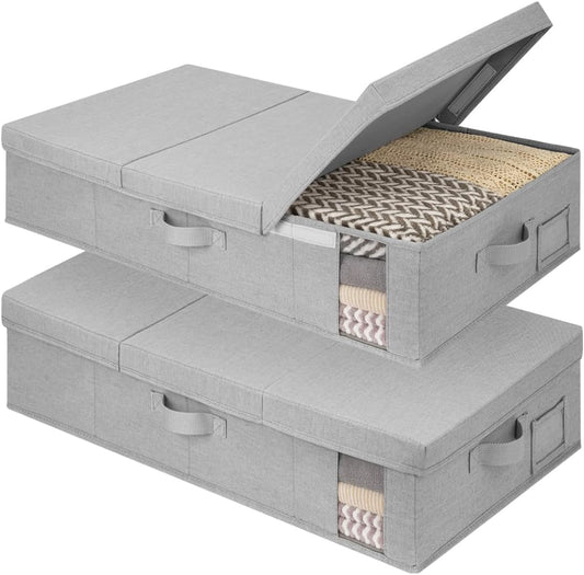 2-Pack Large Under Bed Storage Bins with Lids