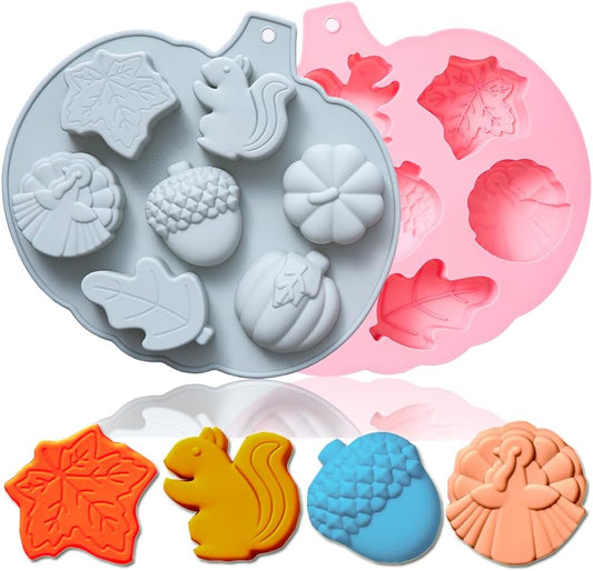 2 Pack Fall Thanksgiving Chocolate Molds