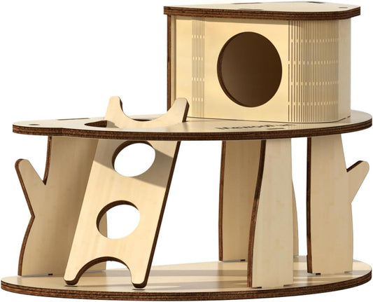 Wooden Hamster House with Ladder