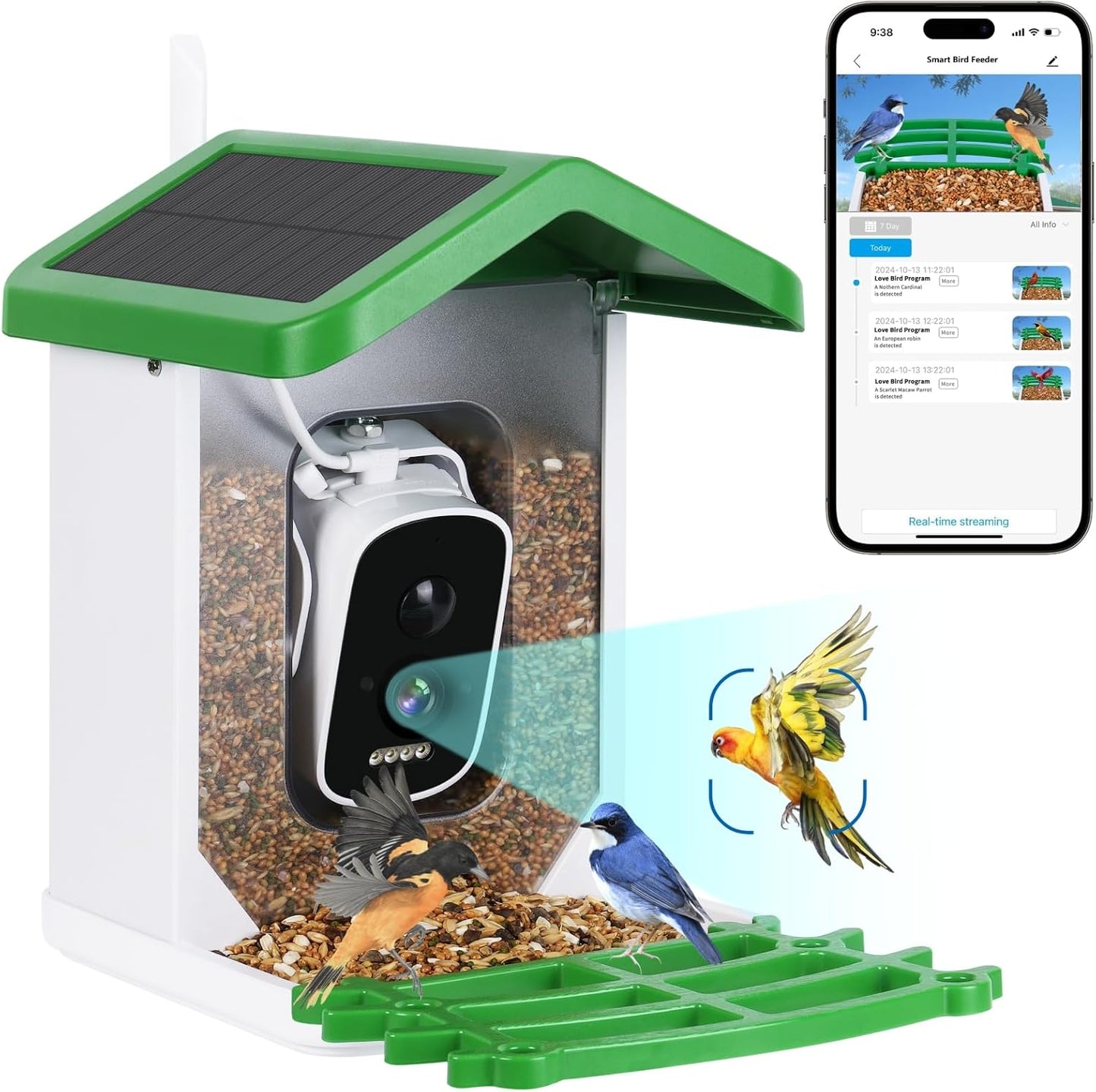 Smart Bird Feeder with Camera Solar-Powered