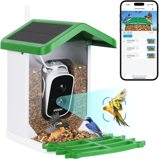 Smart Bird Feeder with Camera Solar-Powered