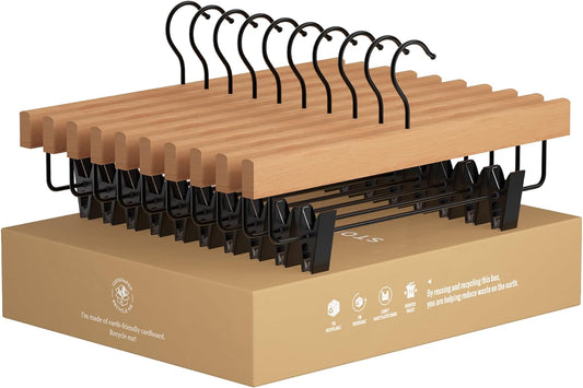 StorageWorks Pants Hangers with Clips 10 Pack
