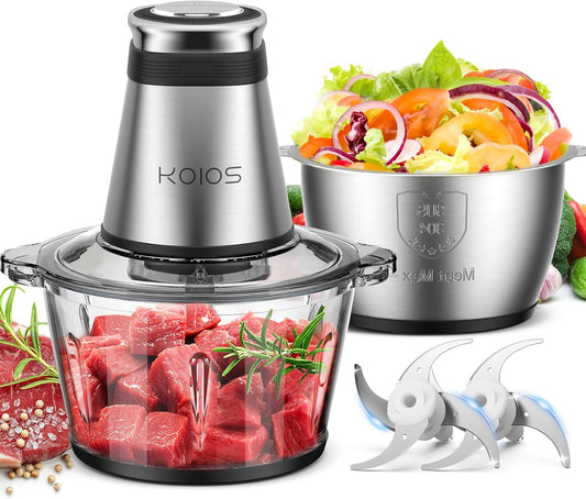 500W Electric Food Chopper with 2 Bowls