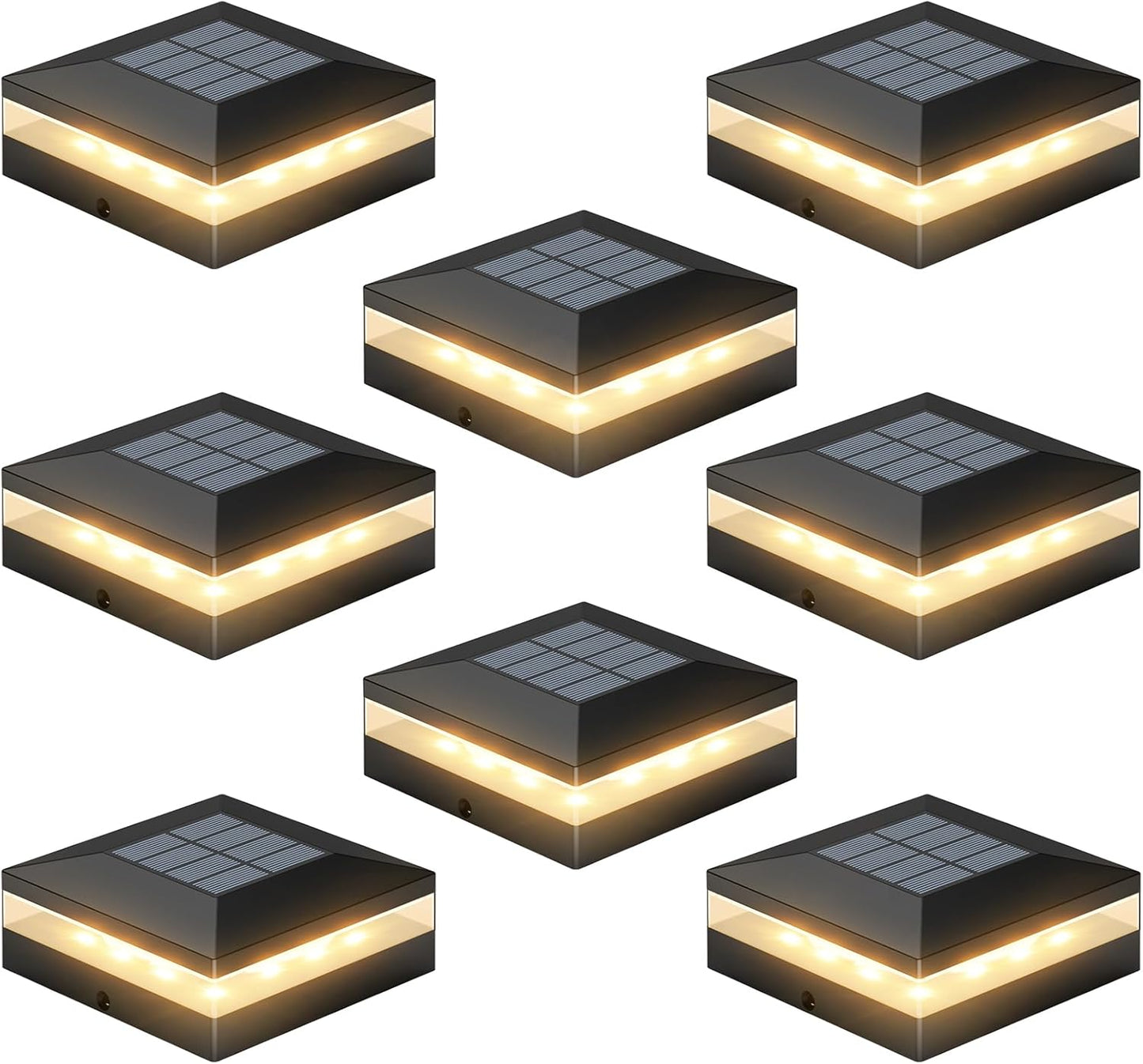 8 Pack Solar Post Cap Lights