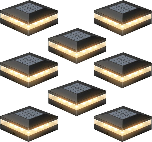 8 Pack Solar Post Cap Lights