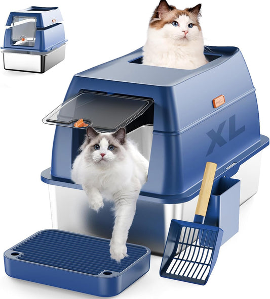 Stainless Steel Cat Litter Box with Lid