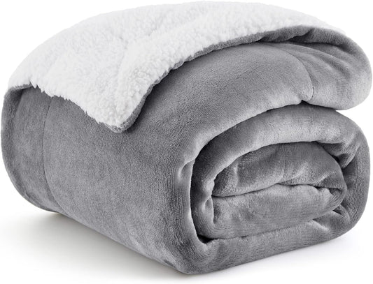 Sherpa Fleece Throw Blanket for Couch