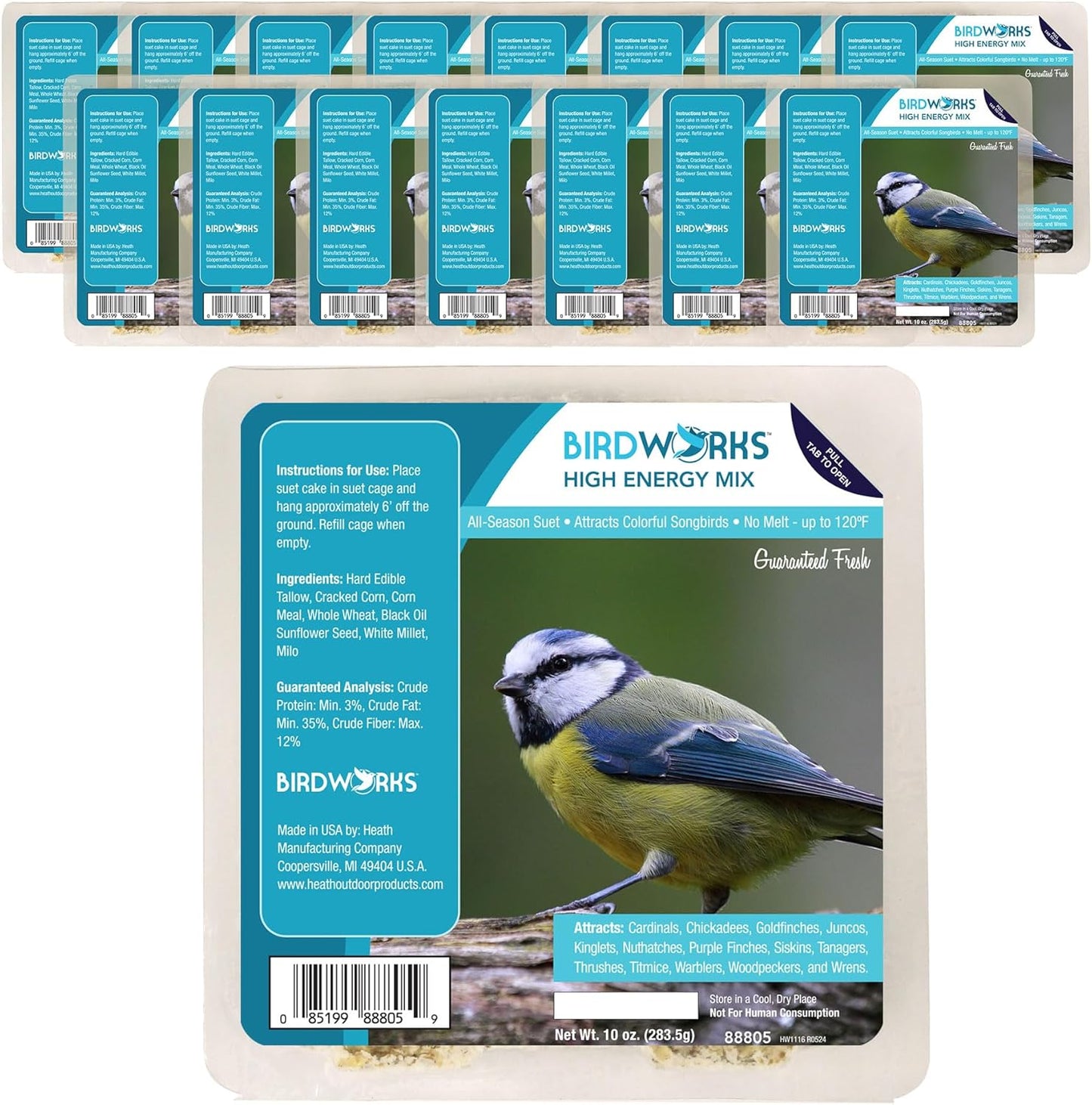 High Energy All Season No Mess Suet Cake Birders Pack (Pack of 16)