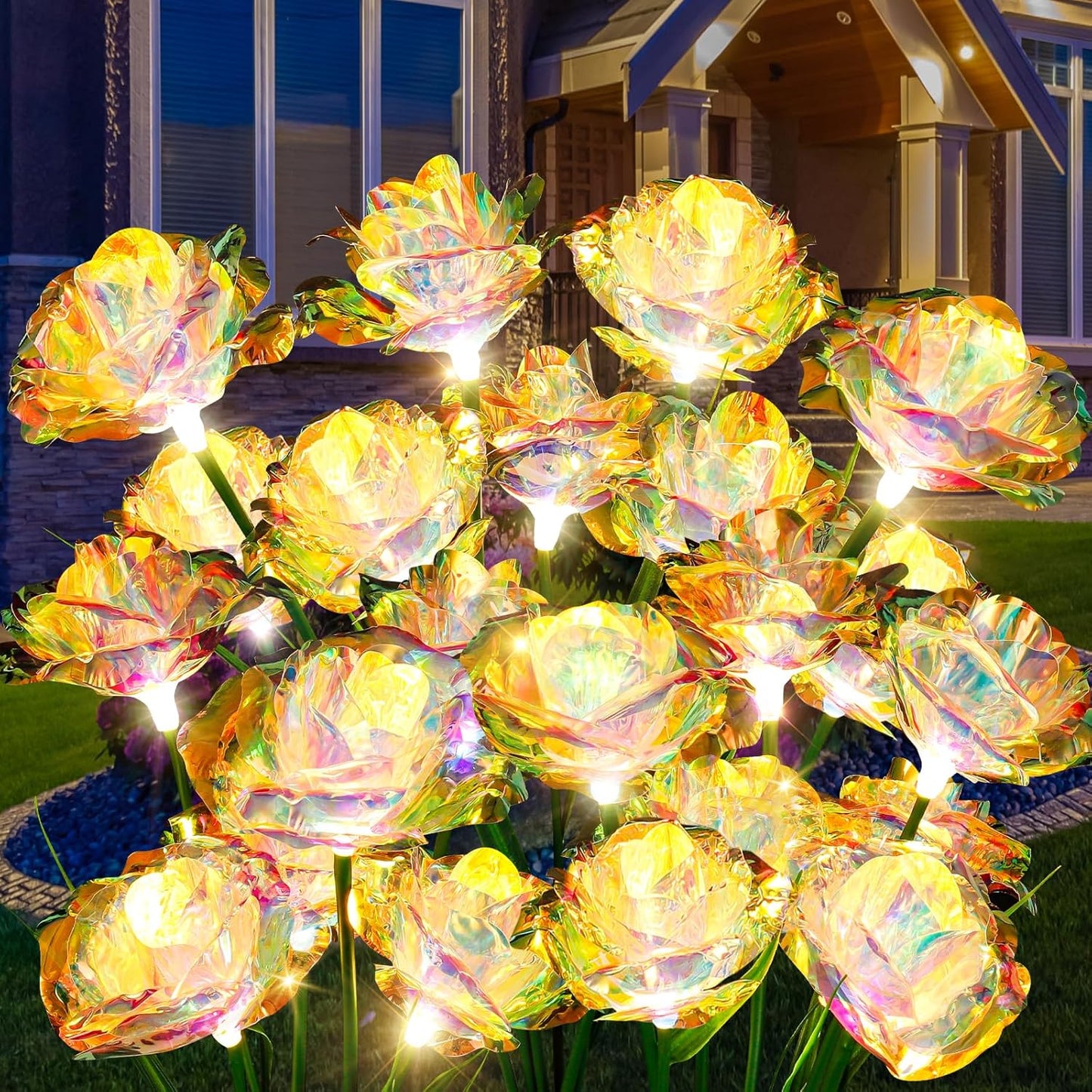 [24 Bigger Roses] Solar Garden Lights