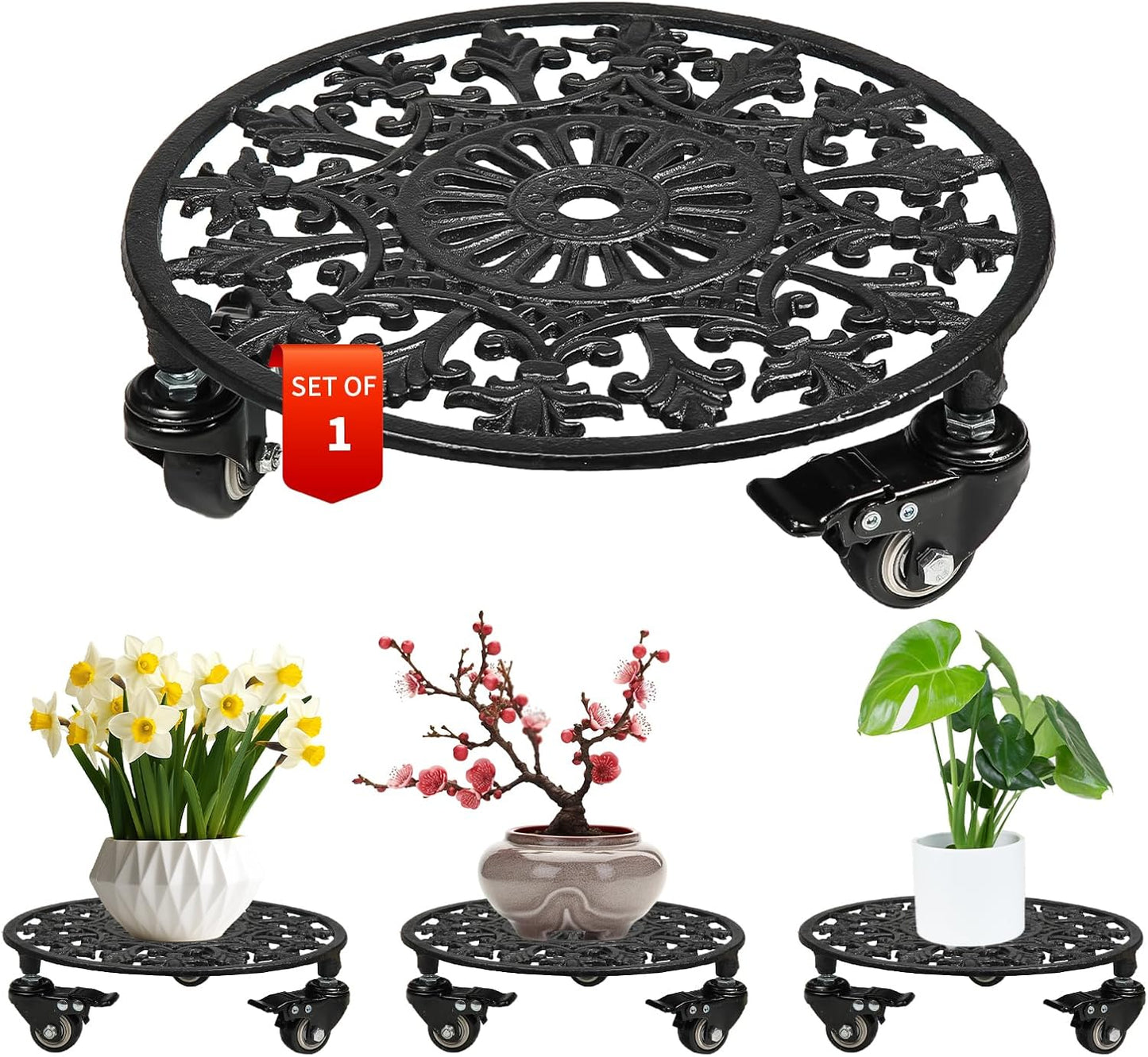 Rolling Plant Stand with Wheels