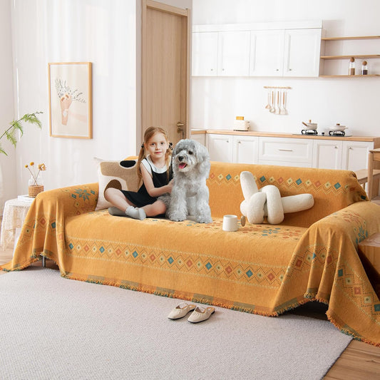 Orange Boho Sofa Cover