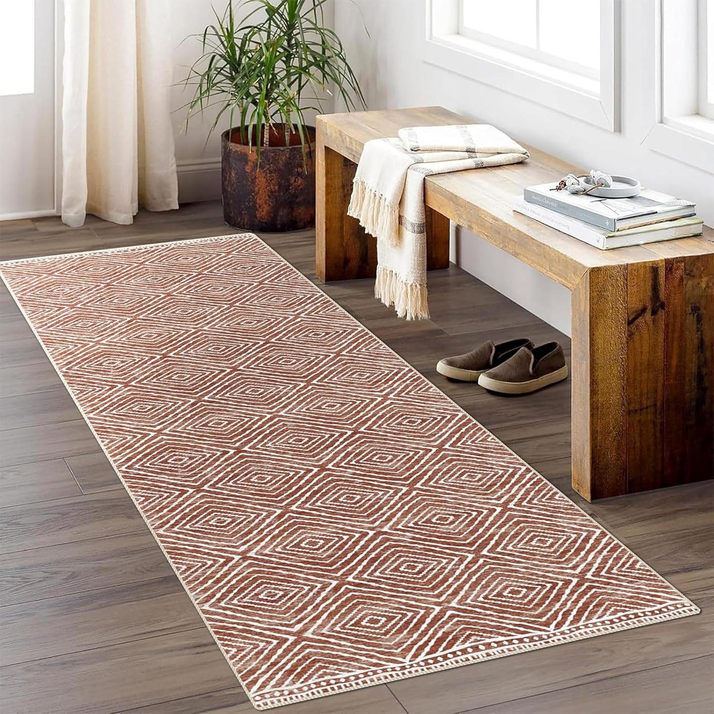 2x10 Machine Washable Rug with Non-Slip Backing