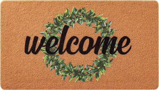 Welcome Doormat with Heavy Duty Backing