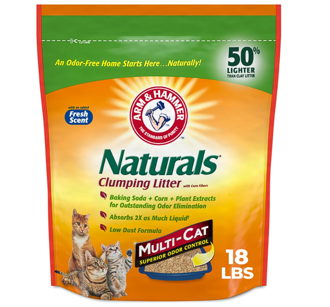 Naturals Clumping Cat , Litter Odor Control, Multi Cat Litter, 18 lb. Bag