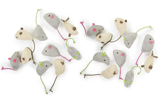 Cat Toys - Gray/Cream, 20 Count